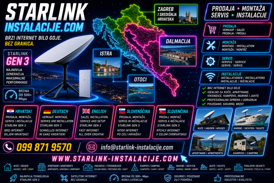 Starlink instalacije istra dalmacija otoci www.starlink-instalacije.com Starlink instalacije istra dalmacija otoci www.starlink-instalacije.com